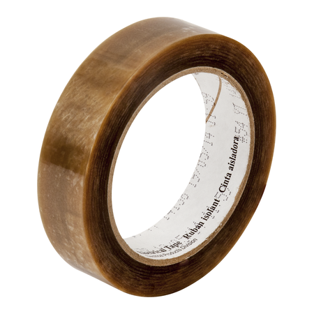 Clear amber roll of 3M Polyester Film Electrical Tape 54 shown at an angle.