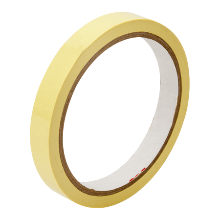 Thin amber roll of 3M Polyester Film Electrical Tape 74 shown at an angle.