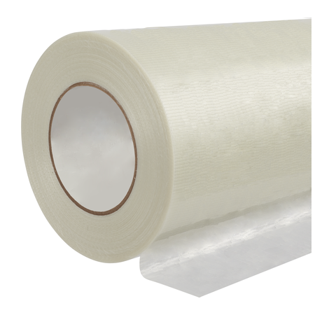 Large white roll of 3M Filament-Reinforced Electrical Tape 1039 with a loose tape end.